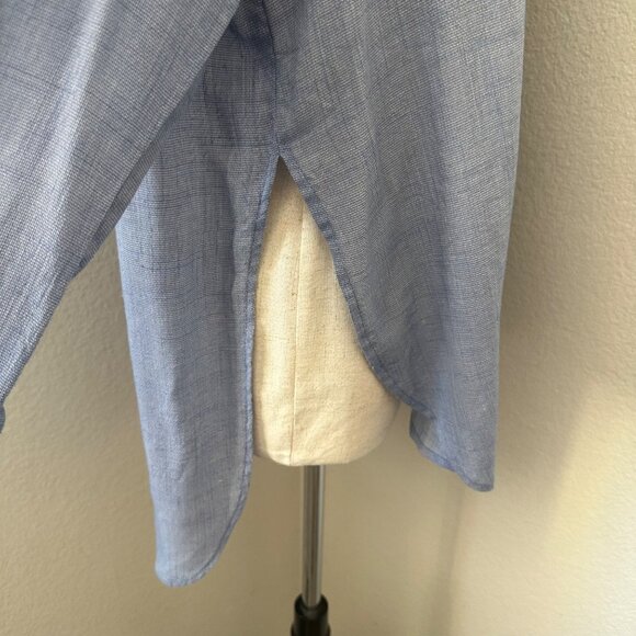 Free People That's A Wrap Button Up Shirt Rayon Polyester Hi-lo Style Blue S - Picture 9 of 13